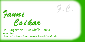 fanni csikar business card